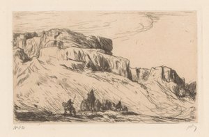 Caravan with Camels in Desert Landscape by Marius Bauer (signed by artist)