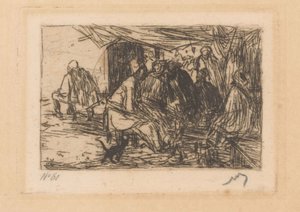 Coffeehouse in Constantinople by Marius Bauer (signed by artist)