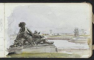Statue of a Water Nymph in the Garden of Versailles by Marius Bauer