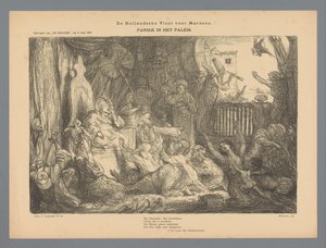 The Dutch Fleet before Morocco. Panic in the Palace by Marius Bauer