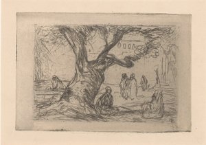 Figures Under a Tree by Marius Bauer