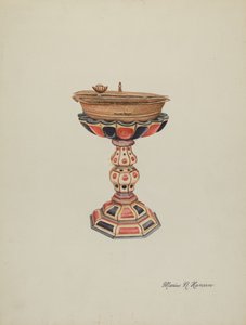 Baptismal Font & Stand, c. 1939