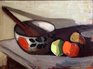 Bowl, Spoon and Apples by Mark Gertler