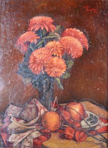 Still life with Chrysanthemums by Mark Gertler