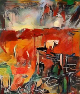Red Landscape with Cow
