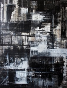 Textured Black White Abstract by Marloes Aerts