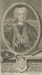Portrait of Count Burkhard Christoph von Münnich by Martin Bernigeroth