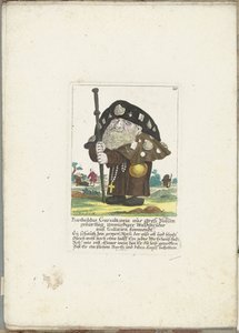 The dwarf Bartholdus Gursalkawiz as a pilgrim from Compostella, ca. 1710 by Martin Engelbrecht (attributed to)