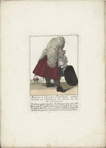 The Dwarf Chevalier Rondeau as a Member of Parliament, ca. 1710 by Martin Engelbrecht (attributed to)