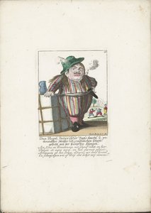 The Dwarf Dan Hagel as a Dutch Boatswain, ca. 1710 by Martin Engelbrecht (attributed to)
