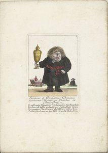 The Dwarf Gustavus Weinberger as a Clergyman with a Cup, ca. 1710 by Martin Engelbrecht (attributed to)