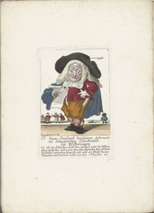 The Dwarf Lucas Hirnzwik as a Lawyer, ca. 1710 by Martin Engelbrecht (attributed to)