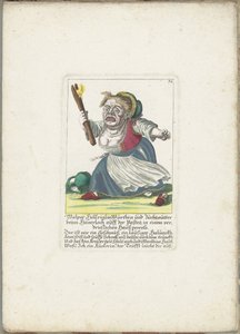 The Dwarf Malper Höllriglin as Landlady, ca. 1710 by Martin Engelbrecht (attributed to)