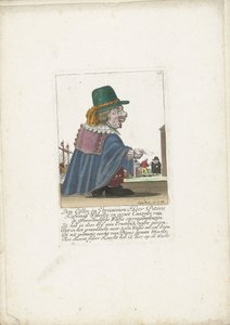 The Dwarf Piters Kahlmüß Wisseller as a Whaler, ca. 1710 by Martin Engelbrecht (attributed to)