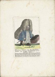 The Dwarf Robert von Parukenfeldt, ca. 1710 (title on object: Monsieur Robert von Parukenfeldt, Ritter deß langen Halßtuechs in der grossen Galla) (series title: Il Callotto resurcitato oder Neu eingerichtes Zwerchen Cabinet) by Martin Engelbrecht (attributed to)
