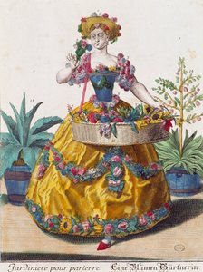 Gardener, engraving from Assemblage des nouveau manouvries habilles by Martin Engelbrecht, Germany