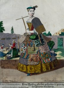 Manufacturer of colored papers, engraving from Assemblage des nouveau manouvries habilles by Martin Engelbrecht