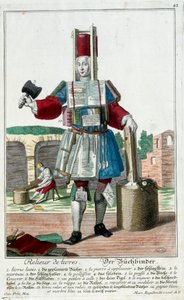 Occupation: A Book Binder. Engraving by Martin Engelbrecht (1684-1756), in 