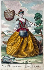Occupation: A Fish. Engraving by Martin Engelbrecht (1684-1756), in 