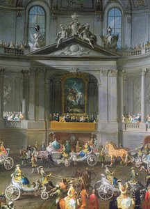 A Cavalcade in the Winter Riding School of the Vienna Hof (detail) by Martin II Mytens or Meytens