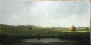 Marsh Scene: Cattle near a Hay Saddle by Martin Johnson Heade