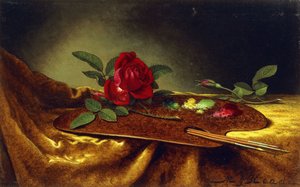 Roses on a Palette by Martin Johnson Heade