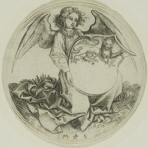 Shield with a Lion, Held by an Angel