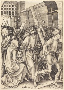 The Bearing of the Cross with Saint Veronica by Martin Schongauer