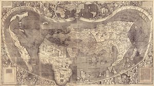 World Map Universalis Cosmographia, 1507 by Martin Waldseemuller