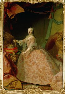 Empress Maria Theresia in a robe of Brussels lace, a present from the estates of Flanders