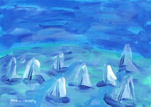 Boats in the Harbor by Martina Konitzky