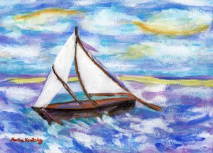 The Fishing Boat (Homage to Vincent van Gogh) by Martina Konitzky