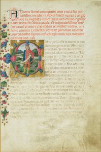 Historiated initial C depicting The Prophet Daniel in a Landscape by Martino di Giorgio da Modena