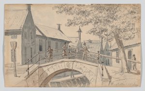 A Bridge over a Canal in Winschoten by Martinus Rørbye
