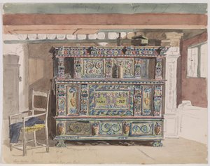 Painted Cabinet, Dated 1727, in a Room from Læsø