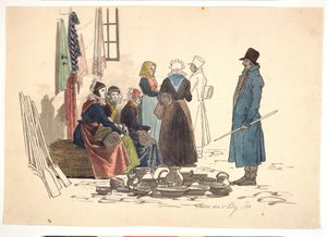 Scene from the Market Square in Thisted by Martinus Rørbye