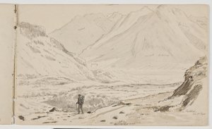 Mountain Landscape with Wanderer by Martinus Rørbye