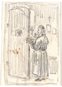 A Clergyman at a Half-Open Door by Martinus Rørbye
