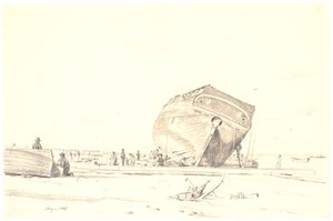 A Ship Undergoing Caulking by Martinus Rørbye