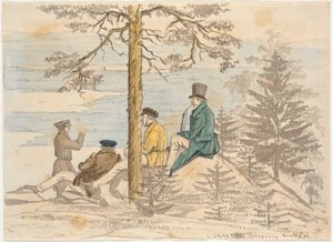 Four Men Viewing the Scenery from Holmekollen