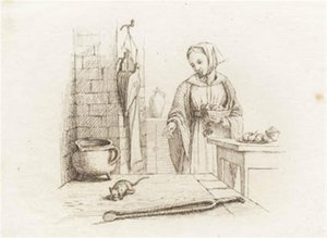 Illustration for "Fifty Fables for Children" by Hey by Martinus Rørbye