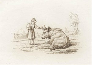Illustration for "Fifty Fables for Children" by Hey by Martinus Rørbye
