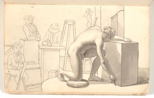 Artists Drawing from Model by Martinus Rørbye