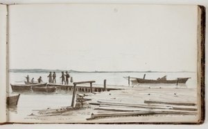 People at a Ferry Crossing by Martinus Rørbye