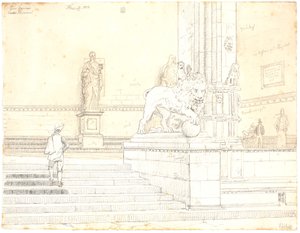The Stairs to Loggia dei Lanzi, Florence