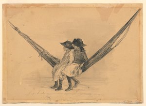 Mary and Eleanor Hague in a Hammock by Mary A. Hallock Foote