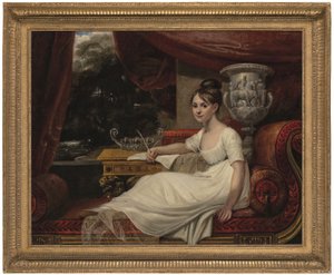Portrait of Eleanor Anne Porden, Lady Franklin, on a chaise longue