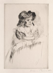Margot, Resting Arms on Back of Armchair by Mary Cassatt