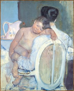 Woman Sitting with a Child in Her Arms by Mary Cassatt