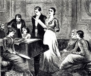 An engraving depicting a musical evening